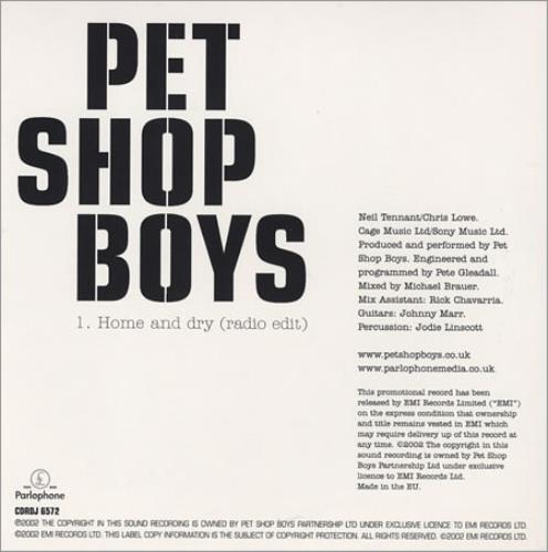 Pet Shop Boys Home And Dry CD single (CD5 / 5") UK PSBC5HO207754