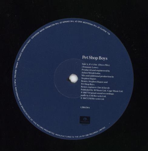 Pet Shop Boys It's A Sin - Double Sleeve & Barcode Stickered 12" vinyl single (12 inch record / Maxi-single) UK PSB12IT800554
