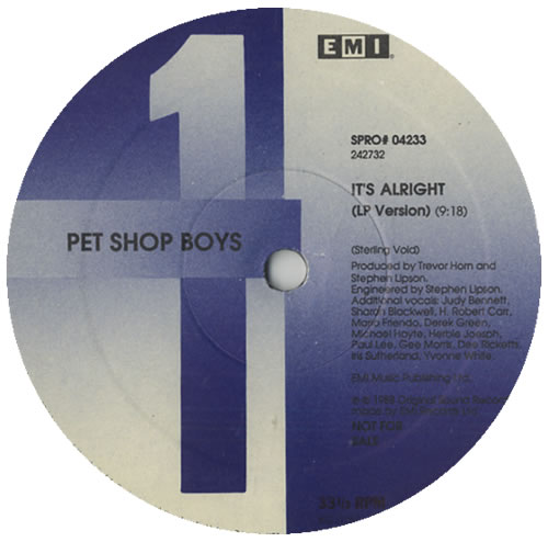 Pet Shop Boys It's Alright - Introspective Club Mixes 12" 12" vinyl single (12 inch record / Maxi-single) US PSB12IT441521