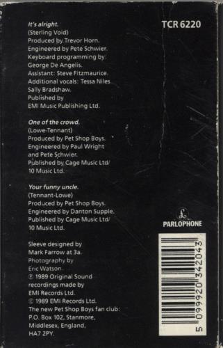 Pet Shop Boys It's Alright cassette single UK PSBCSIT04261