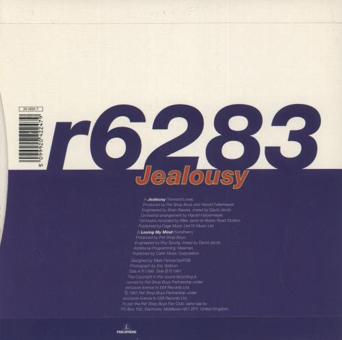Pet Shop Boys Jealousy 7" vinyl single (7 inch record / 45) UK PSB07JE886087