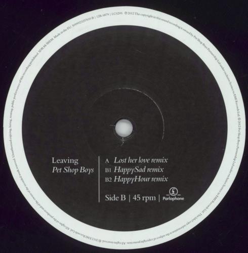 Pet Shop Boys Leaving 12" vinyl single (12 inch record / Maxi-single) UK PSB12LE850072