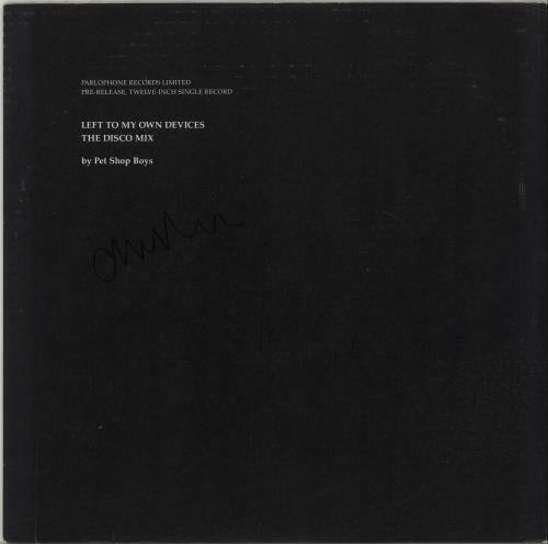 Pet Shop Boys Left To My Own Devices - Autographed 12" vinyl single (12 inch record / Maxi-single) UK PSB12LE656119