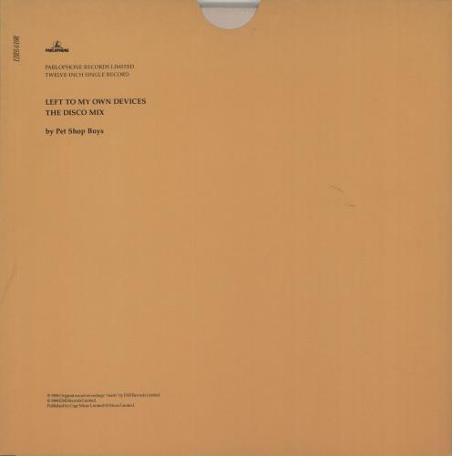 Pet Shop Boys Left To My Own Devices - Double Sleeve 12" vinyl single (12 inch record / Maxi-single) UK PSB12LE04173