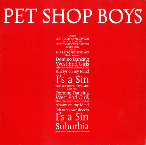Pet Shop Boys Left To My Own Devices 12" vinyl single (12 inch record / Maxi-single) Brazilian PSB12LE181827