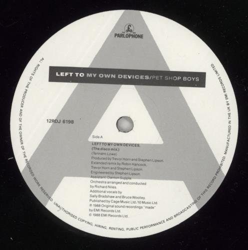 Pet Shop Boys Left To My Own Devices 12" vinyl single (12 inch record / Maxi-single) UK PSB12LE04174