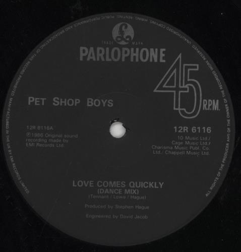 Pet Shop Boys Love Comes Quickly 12" vinyl single (12 inch record / Maxi-single) UK PSB12LO04235