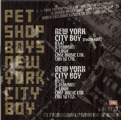 Pet Shop Boys New York City Boy CD single (CD5 / 5") Mexican PSBC5NE145576