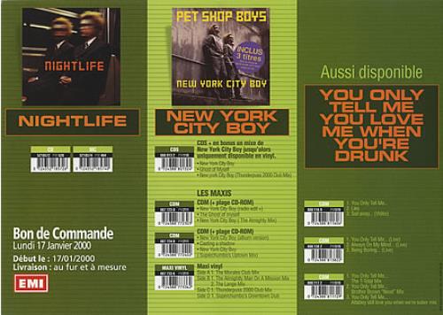 Pet Shop Boys New York City Boy handbill French PSBHBNE394135
