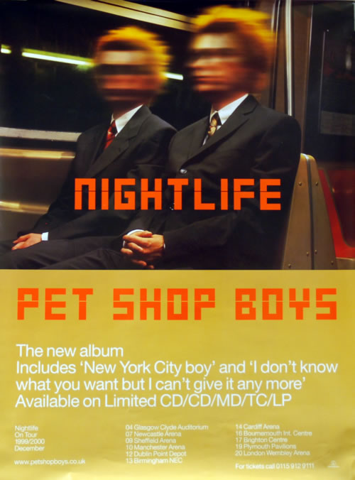 Pet Shop Boys Nightlife poster UK PSBPONI614751