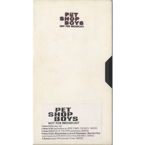 Pet Shop Boys Not For Broadcast video (VHS or PAL or NTSC) UK PSBVINO501019