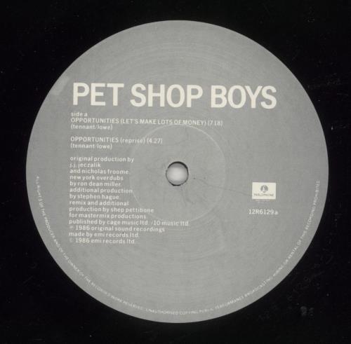 Pet Shop Boys Opportunities (Let's Make Lots Of Money) 12" vinyl single (12 inch record / Maxi-single) UK PSB12OP677000