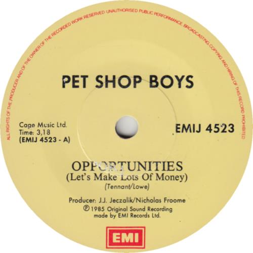 Pet Shop Boys Opportunities 7" vinyl single (7 inch record / 45) South African PSB07OP203638