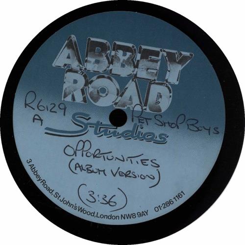 Pet Shop Boys Opportunities acetate UK PSBATOP369775