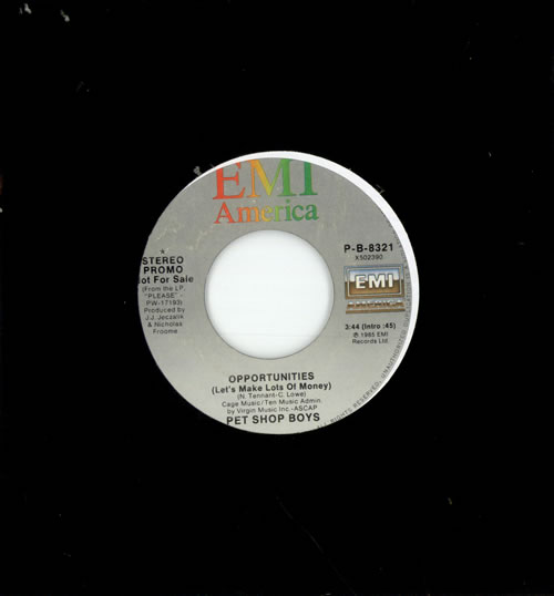 Pet Shop Boys Opportunities 7" vinyl single (7 inch record / 45) US PSB07OP04071
