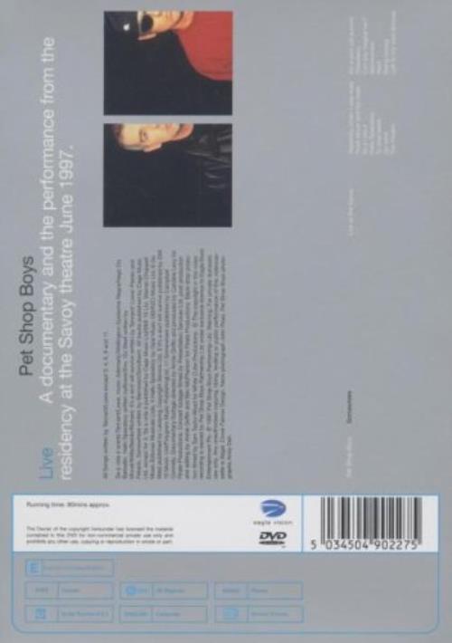Pet Shop Boys Somewhere DVD UK PSBDDSO232501
