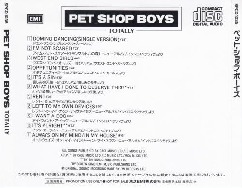 Pet Shop Boys Totally CD album (CDLP) Japanese PSBCDTO53631