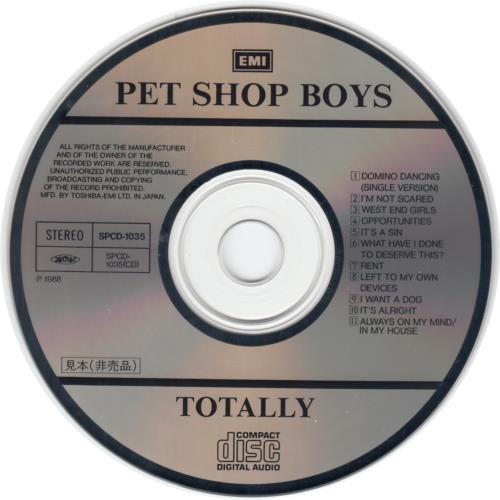 Pet Shop Boys Totally CD album (CDLP) Japanese PSBCDTO53631