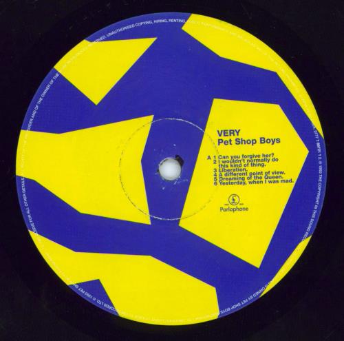 Pet Shop Boys Very vinyl LP album (LP record) UK PSBLPVE770277