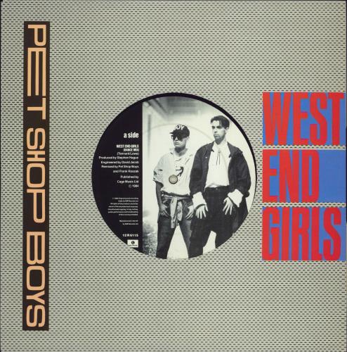Pet Shop Boys West End Girls - 6" Pic Label - Die-Cut Sleeve 12" vinyl single (12 inch record / Maxi-single) UK PSB12WE04184