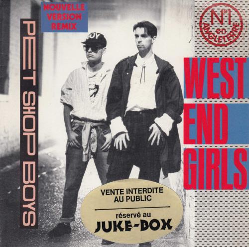 Pet Shop Boys West End Girls - Juke Box Sticker 7" vinyl single (7 inch record / 45) French PSB07WE655895