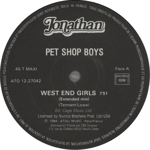 Pet Shop Boys West End Girls 12" vinyl single (12 inch record / Maxi-single) French PSB12WE507782