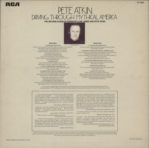 Pete Atkin Driving Through Mythical America vinyl LP album (LP record) UK PAALPDR440650