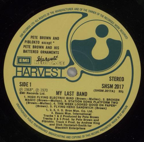 Pete Brown (Piblokto) My Last Band vinyl LP album (LP record) UK PBRLPMY264362