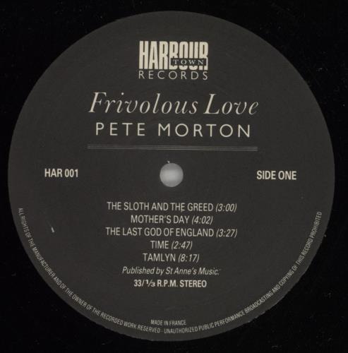Pete Morton Frivolous Love vinyl LP album (LP record) UK P1TLPFR873382