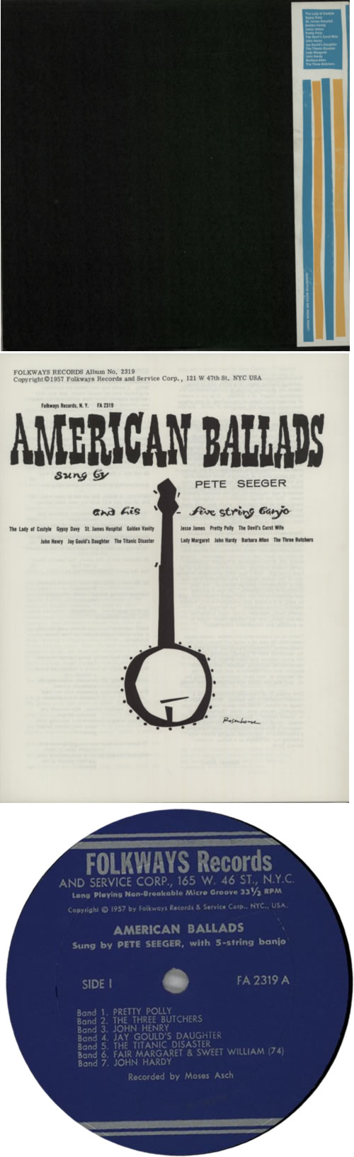 Pete Seeger American Ballads vinyl LP album (LP record) US PB-LPAM614947