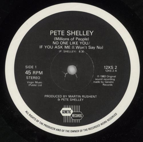 Pete Shelley No One Like You 12" vinyl single (12 inch record / Maxi-single) UK PLL12NO129450