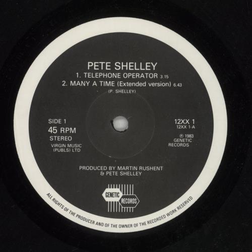 Pete Shelley Telephone Operator 12" vinyl single (12 inch record / Maxi-single) UK PLL12TE524418