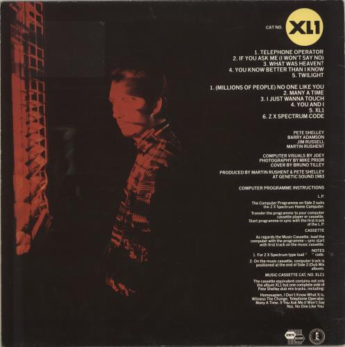 Pete Shelley XL.1 - EX vinyl LP album (LP record) UK PLLLPXL694753