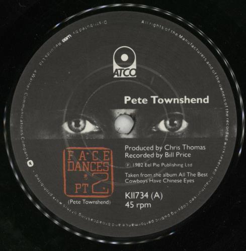 Pete Townshend Face Dances Pt 2 7" vinyl single (7 inch record / 45) UK TOW07FA50742