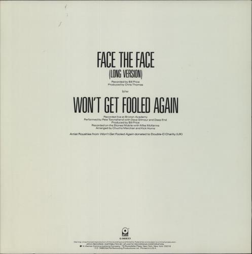 Pete Townshend Face The Face 12" vinyl single (12 inch record / Maxi-single) US TOW12FA79967