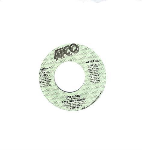 Pete Townshend Give Blood - Promo Copy 7" vinyl single (7 inch record / 45) US TOW07GI58237