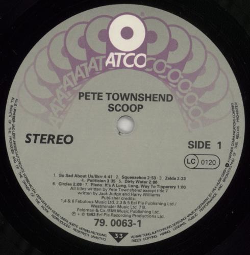 Pete Townshend Scoop - Hype Stickered 2-LP vinyl record set (Double LP Album) German TOW2LSC742623