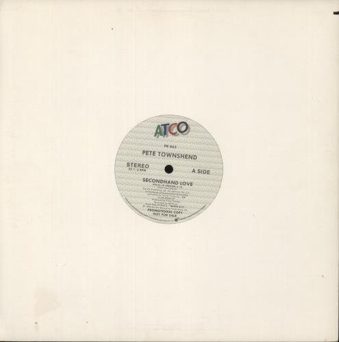 Pete Townshend Secondhand Love 12" vinyl single (12 inch record / Maxi-single) US TOW12SE66093