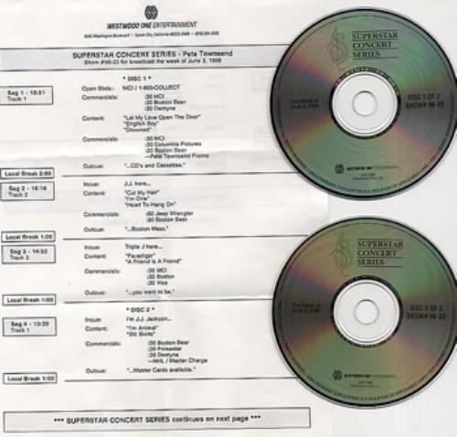 Pete Townshend Superstar Concert Series 2 CD album set (Double CD) US TOW2CSU156679