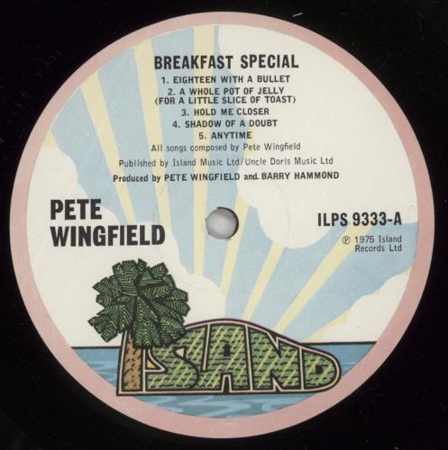 Pete Wingfield Breakfast Special - hype sticker vinyl LP album (LP record) UK PTWLPBR457240