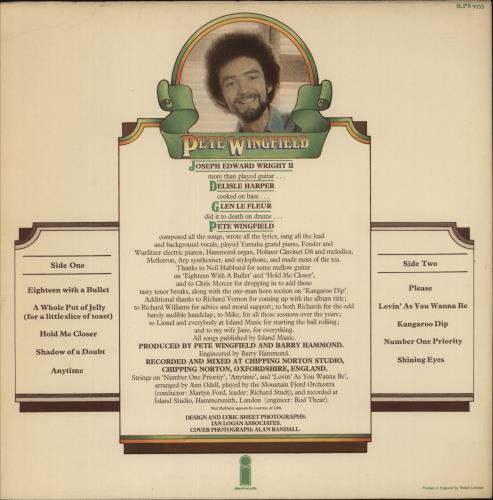 Pete Wingfield Breakfast Special - hype sticker vinyl LP album (LP record) UK PTWLPBR457240