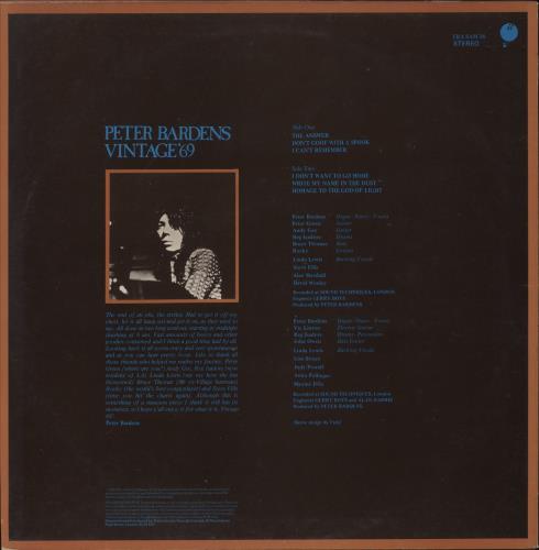 Peter Bardens Vintage '69 - EX vinyl LP album (LP record) UK PDNLPVI880746