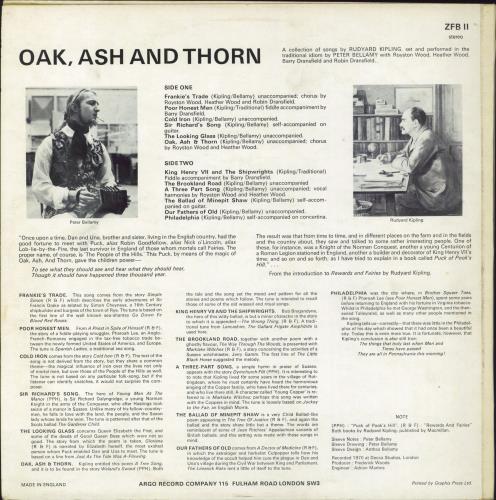 Peter Bellamy Oak, Ash & Thorn vinyl LP album (LP record) UK 3PBLPOA793083