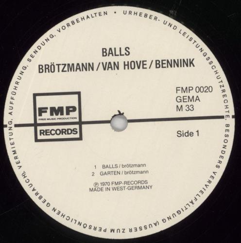 Peter Br�tzmann Balls vinyl LP album (LP record) German PV0LPBA851626