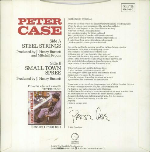 Peter Case Steel Strings 7" vinyl single (7 inch record / 45) UK ERC07ST831159