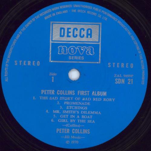 Peter Collins First Album vinyl LP album (LP record) UK LLNLPFI212108