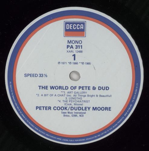 Peter Cook & Dudley Moore The World Of Pete & Dud vinyl LP album (LP record) UK P&DLPTH762882
