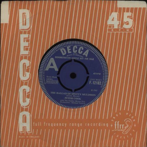 Peter Cook The Ballad Of Spotty Muldoon - A Label 7" vinyl single (7 inch record / 45) UK P\C07TH131013