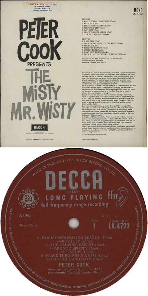 Peter Cook The Misty Mr. Wisty vinyl LP album (LP record) UK P\CLPTH637824