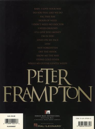 Peter Frampton Best Of Peter Frampton - Songbook book US PFRBKBE876840